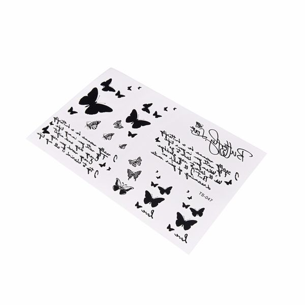 

flying butterfly letter body sticker waterproof paper temporary tattoo 3d butterfly tattoo decals body art decal