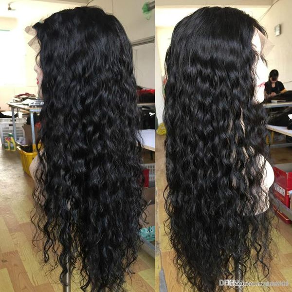 

фронт шнурок волос для чернокожих женщин естественной волны remy перуанского волоса с волосами младенца pre щипковых полного конец slove ros, Black