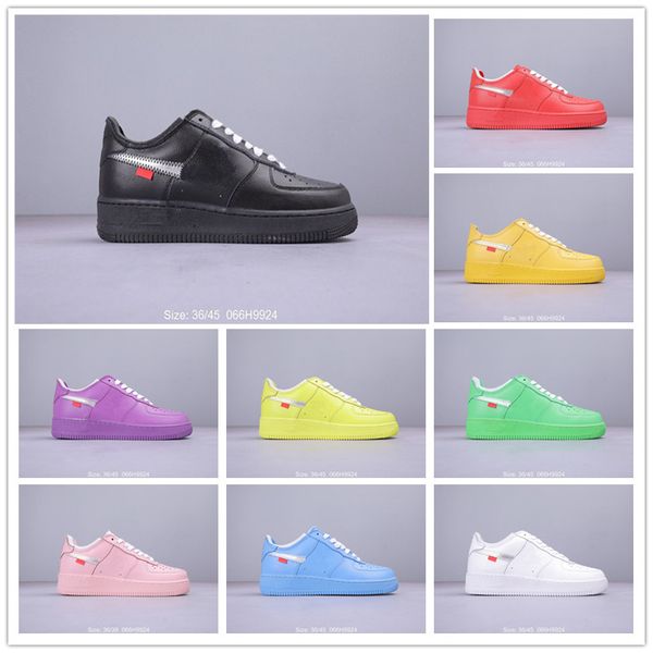 

2019 new mens forced 1 running shoes for white black blue warrior sport skateboard shoes forced one low womens designers sneakers size 36-45