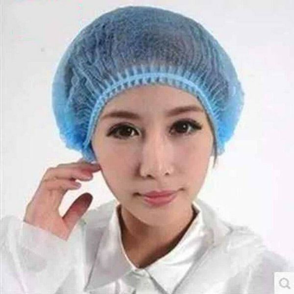 

ready to ship 100pcs disposable hair net bouffant cap non woven stretch dust cap head cover 002