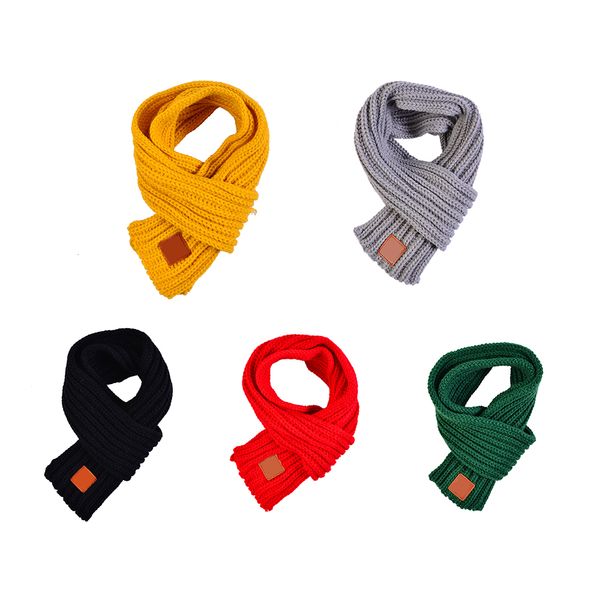 

new solid winter scarves for baby boys girls cloak collar button shawl 5 colors handmade knitted wool neck scarves, Blue;gray