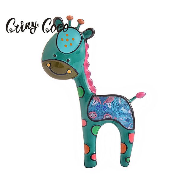 

cring coco 2019 selling cute giraffe brooches pin for women female badges cartoon animal fashion jewelry wholesale brooch, Gray