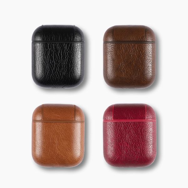 

mini leather airpods case for apple airpods pu protector shockproof cover fashion anti lost hook clasp keychain for air pods airpod earphone