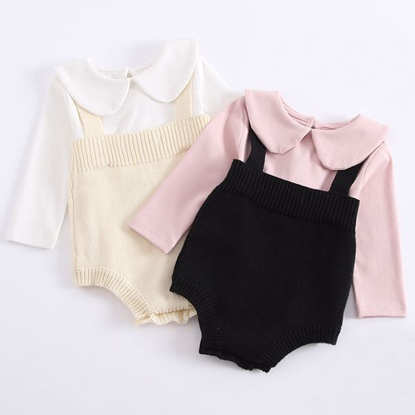 

1-3yrs baby knitting climbing suits 2019 autumn newborns romper baby girl clothes rompers brand cotton boy black romper, Blue