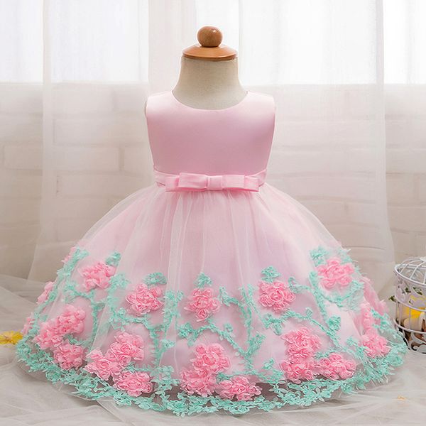 

Floral Baby Girl Dress Baptism Dresses For Girls Princess 1st Year Birthday Party Wedding Christening Baby Infant Clothing XG170