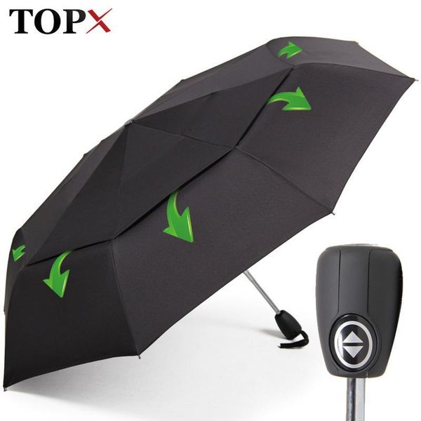 

portable wind resistant umbrella rain women strong double layer 3folding men umbrella automatic small quality travel umbrellas y200324