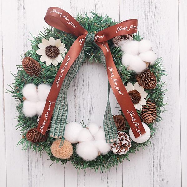 

christmas wreath pine cone wreath rattan door decoration pendant garland for wall window christmas decoration
