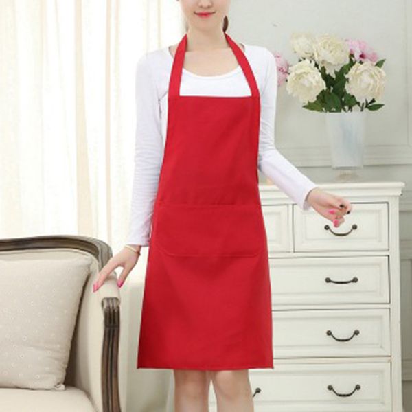 

cafe shop bbq hairdresser aprons pure color cooking kitchen apron for woman men chef waiter gift bibs wholesale