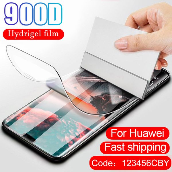 

900d screen protector hydrogel film for huawei p20 p30 lite pro protective film for huawei mate 20 30 lite pro film not glass