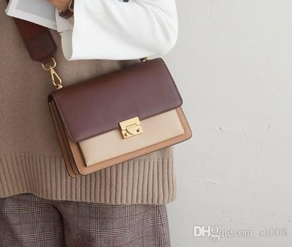 

designer crossbody bags women fashion leather flap wide strap multi pockets high cost effective vintaged shoulder bags