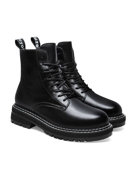 

2019 guciheaven leather waterproof platform martin boots black women shoes white increased fashion to increase luxury designer women boots, White;red