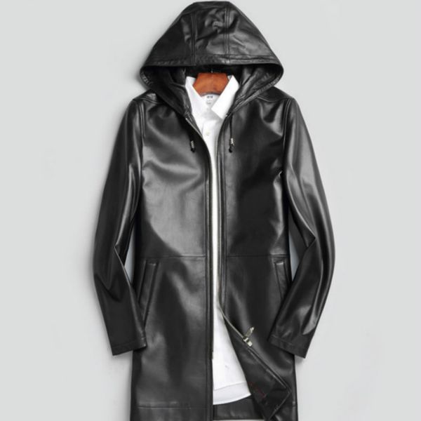 

genuine leather jacket real sheepskin leather jacket men spring autumn windbreaker coats veste cuir homme 6173 yy372, Black