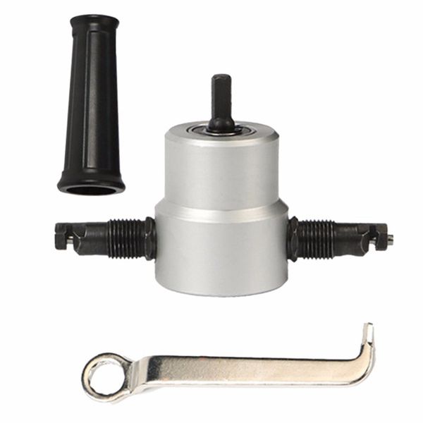 

professional nibble metal cutter double head sheet nibbler metal cutter drill tool attachment plate open hole drill