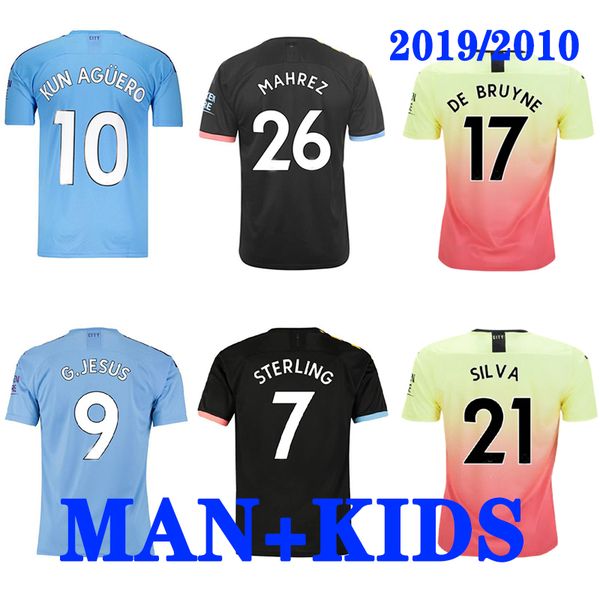 

dhl thailand jesus ​​de bruyne kun aguero 19-20 манчестер футбол джерси сити 2019 2020 sane майки футбол комплект футболка мужчины + детские