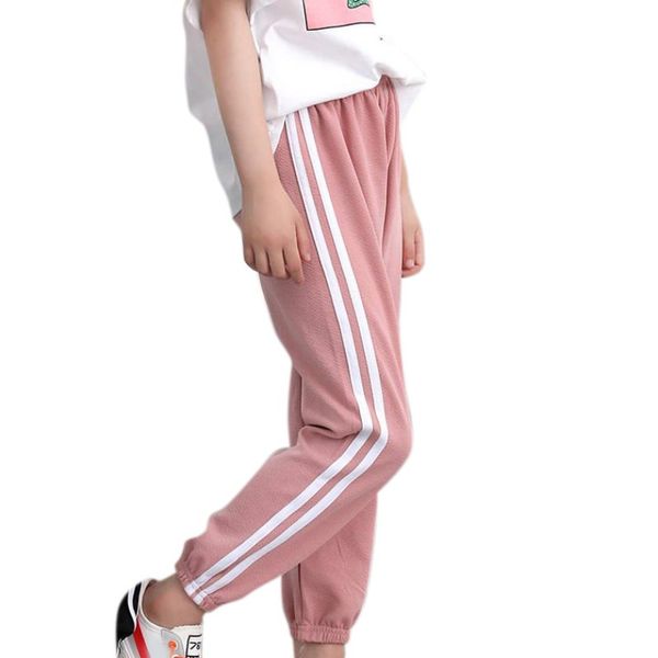 

new fashion girl pants pure color side stripe sports leggings for kid girls1-9t pants kids leggings sport trousers outwear, Blue