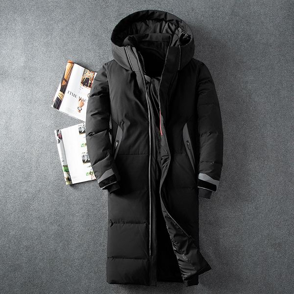 

новое прибытие белая утка вниз куртка мужчины осень зима теплая с капюшоном пальто мужская сверхлегкий утка вниз куртка ветрозащитный куртка, Black