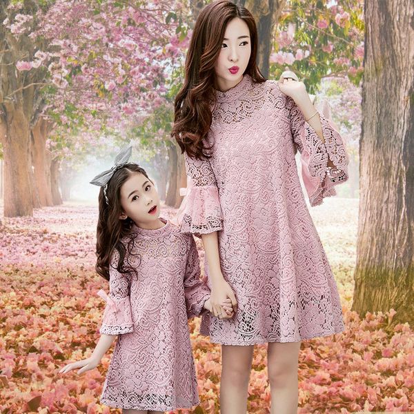 

мама девушка шнурка платье семья matching одежда matching мать дочь семья леди одежда ребенок платье family look костюмы, Blue