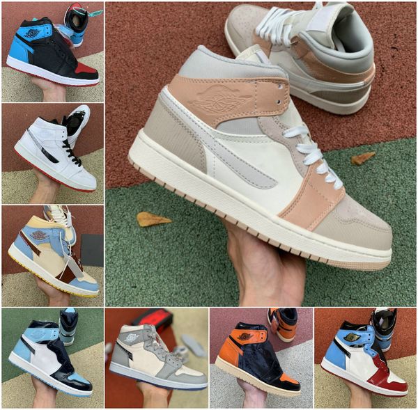 

2020 mens basketball shoes 1s high og obsidian unc to chicago pine turbo green travis scotts bloodline 1 jumpman men women sports sneaker