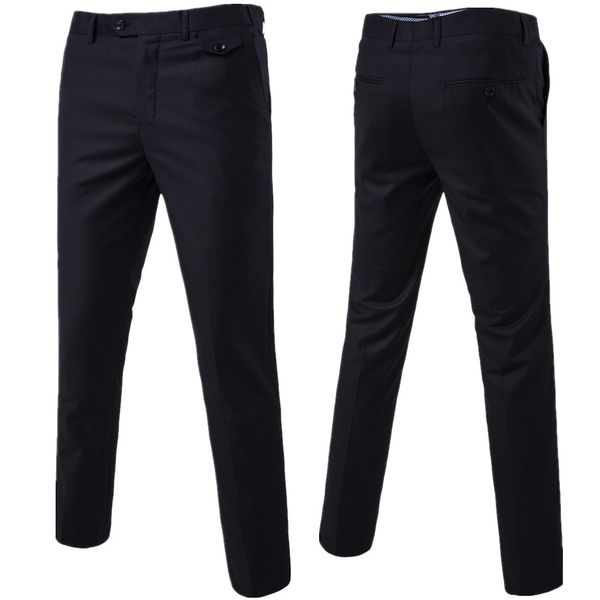 

2019 slim fit summer thin casual business men formal suit pants wedding bridegroom plus size solid color asian size trousers, White;black