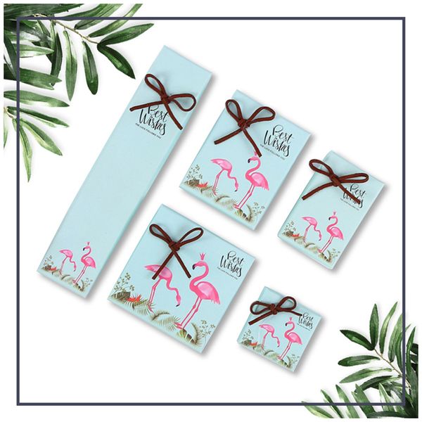 

[ddisplay]ins style flamingo green jewelry gift box glamour ring boxes monthly earring small jewelry display fineness necklace package box, Black;white