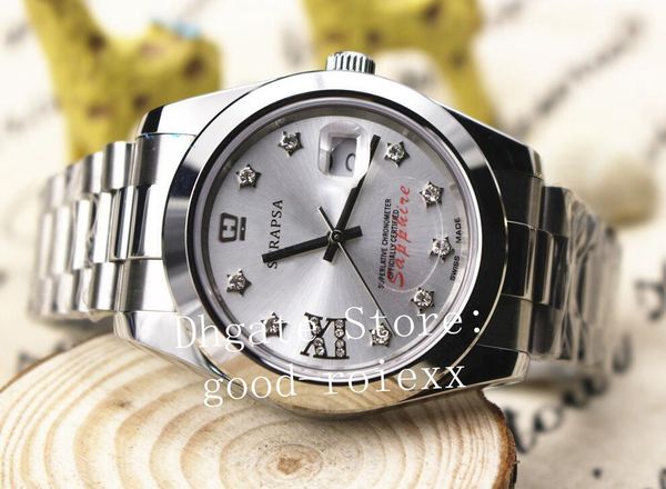 

men's watches mechanical 2813 silver dial men smooth bezel 126334 126200 dive automatic 116200 watch perpetual datejust wristwatches bo, Slivery;brown