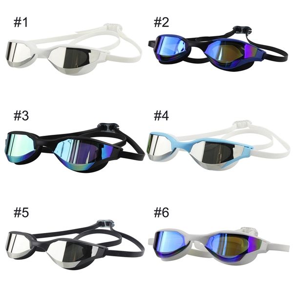 

waterproof racing swimming goggles electroplated lens dust-proof anti-fog anti-uv glasses eyewear accessories888 goggles