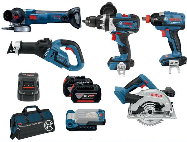 

new professional 18v 6 piece cordless combo kit - germany brand