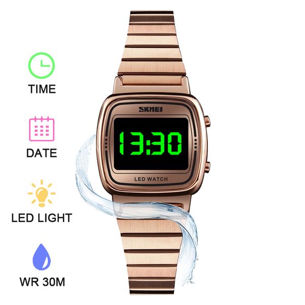

women wristwatch watch womens ladies waterproof display glass digital luxury dress watch light quartz led mirror xrcqp, Slivery;brown