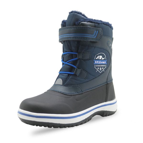 

boys shoes boots kids winter boots children winter shoes warm plush baby boot waterproof kids snow, Black;grey