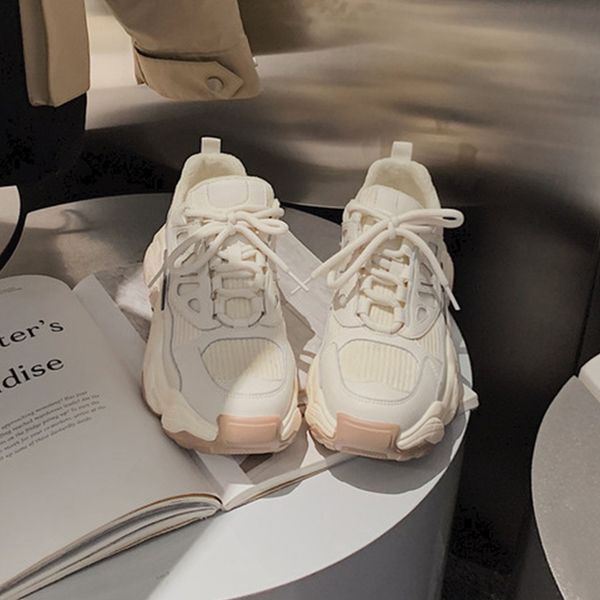 

2020 spring new thick-soled running shoes female wild mesh breathable increased casual sports shoes for women zp-282