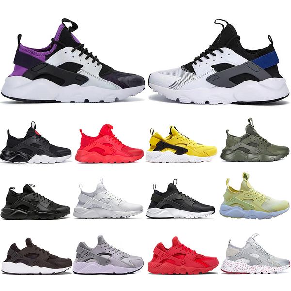 

sale huarache iv 4.0 1.0 running shoes yellow triple black white red grey fashion huaraches women mens trainers sports sneakers