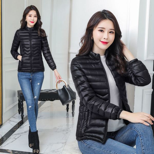 

back break code cotton-padded clothes woman short fall frivolous fund self-cultivation cotton will code cotton-padded jacket, Black