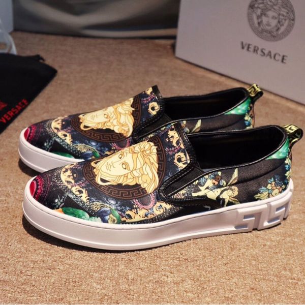 

2020 new high-end luxury men's sports casual shoes slip-on slippers triple fashion designer shoes men's brand vintage medusa patte, Black