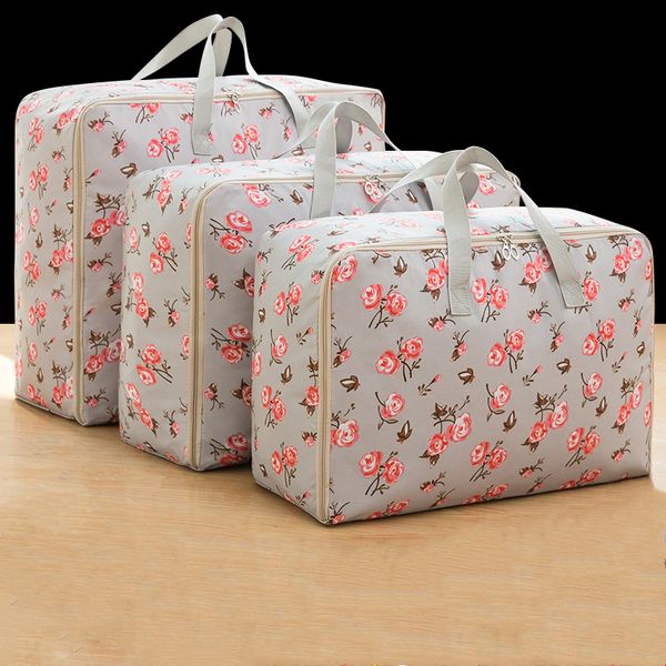 

3pcs/set clothes quilt storage bag oxford cloth closet organizer for bedding blanket pillow container tidy luggage packing bag