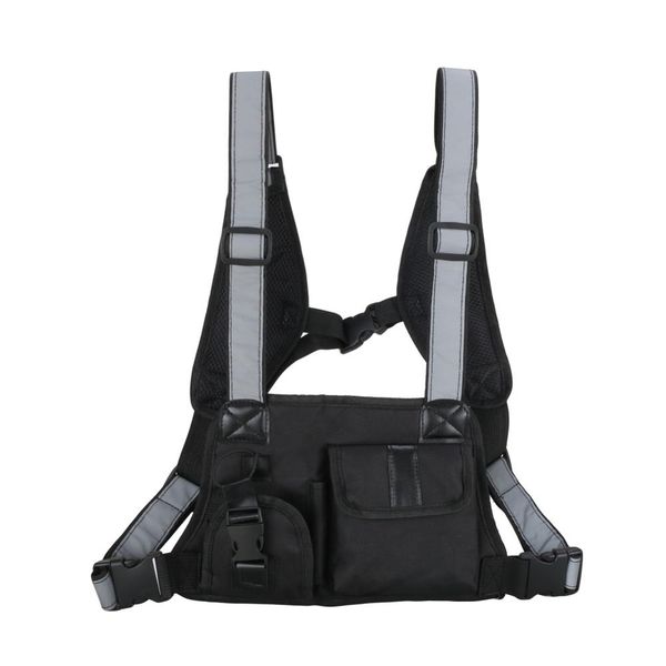 

men chest rig bag front hip hop streetwear cool functional tactical chest bag cross waist radio harness backpack