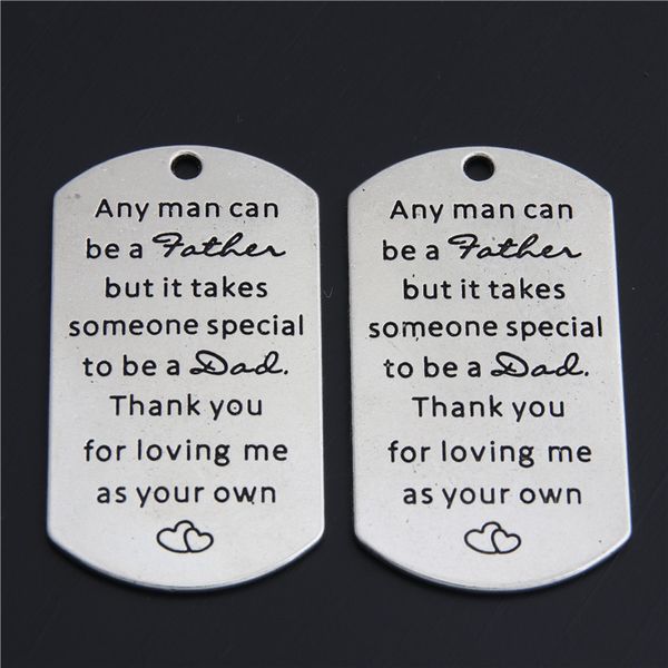 

2pcs thanksgiving day gift any man can be a father... charms pendant for necklace key chains gift father's days jewelry a2991, Bronze;silver