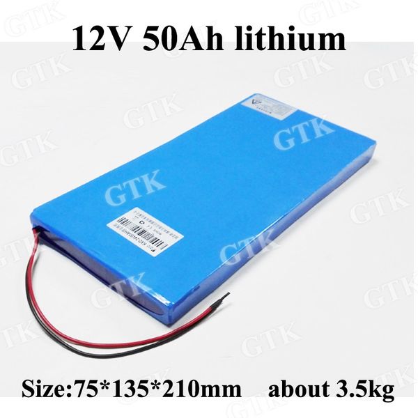 

gtk thium 12 в bateria 12 в 50ah литиевая батарея 3s 18650 с bms для 12 в 480 вт хранения солнечной энергии инвертор электропитания скутер