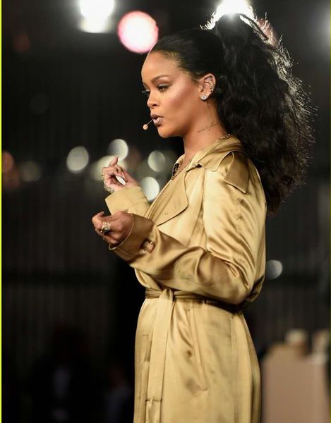 Rihanna Human Ponytail Hairpiece Long Black Loose Curly Drawstring
