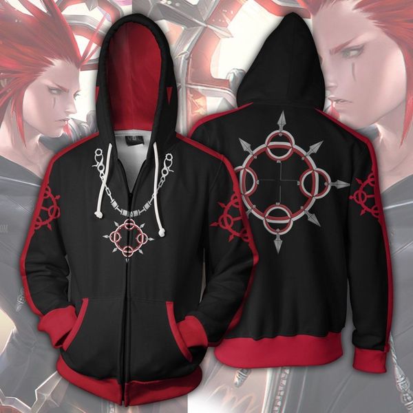 

kingdom hearts 3 sora hoodie sweatshirt cosplay sora zipper men women jacket coat costume hoodies, Black
