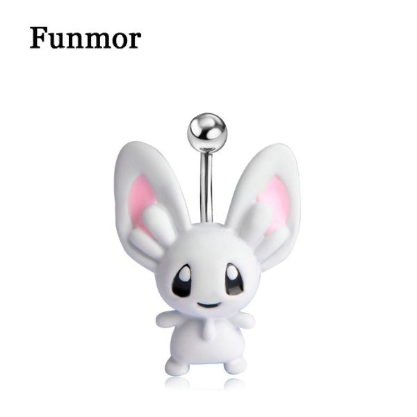 

funmor navel belly button rings for women summer kawaii animal body piercing jewelry bikini tragus nombril ombligo, Slivery;golden