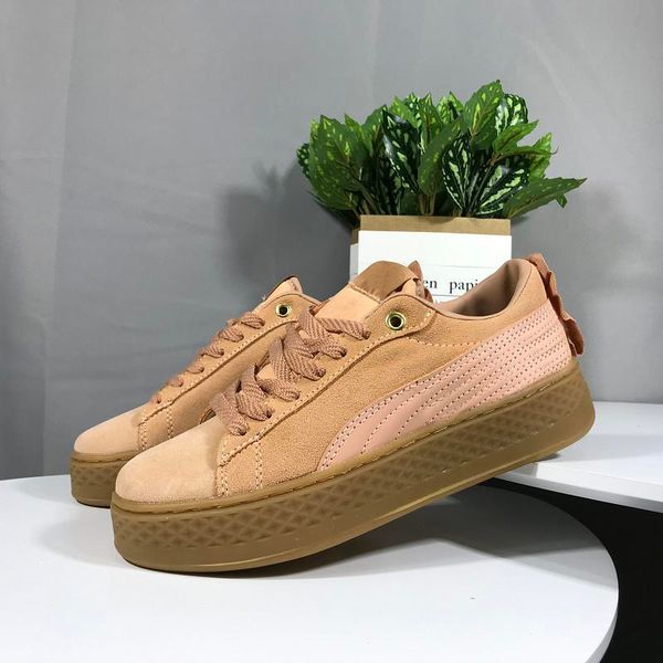 

2019 smash rihanna riri fenty platform sd 5 creeper velvet pack burgundy white black color brand pink ladies classic casual shoes 36-39 c30