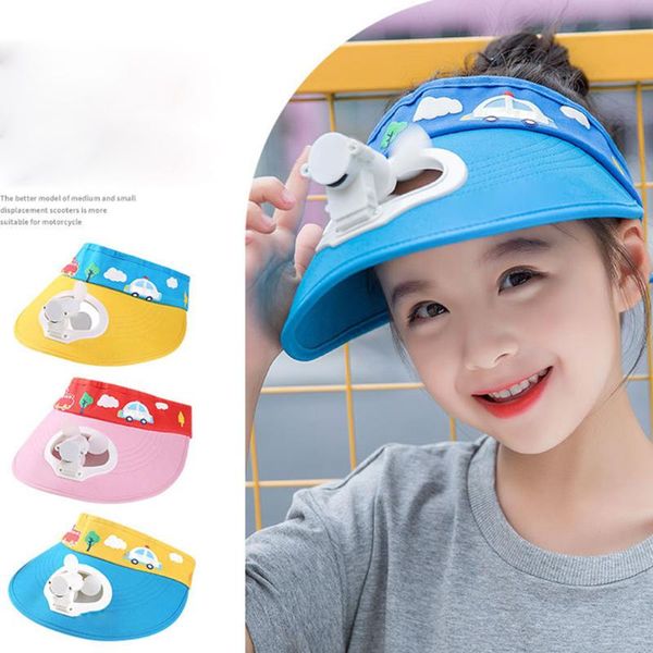 

kid sun hat with fan cap adjustable camping hiking peaked cap girls boys baseball hat cooling usb charging fan 3-10 years ap6, Yellow