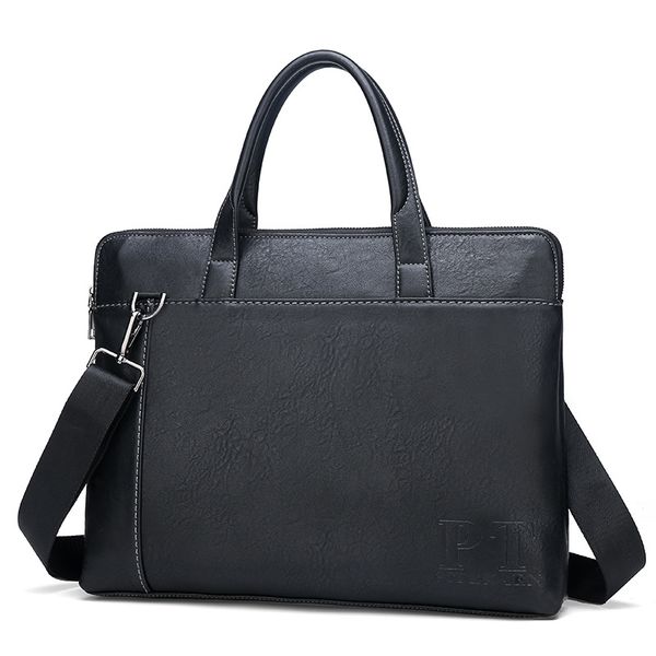 

men 's handbag solid color multi-functional large capacity bag 2019 new style men's bag business versatile simple one-shoulder h