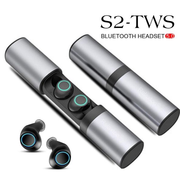 

New 2 tw bluetooth 5 0 headphone tereo wirele head et deep ba earbud in ear mini earphone with mic charging box earpiece headphone