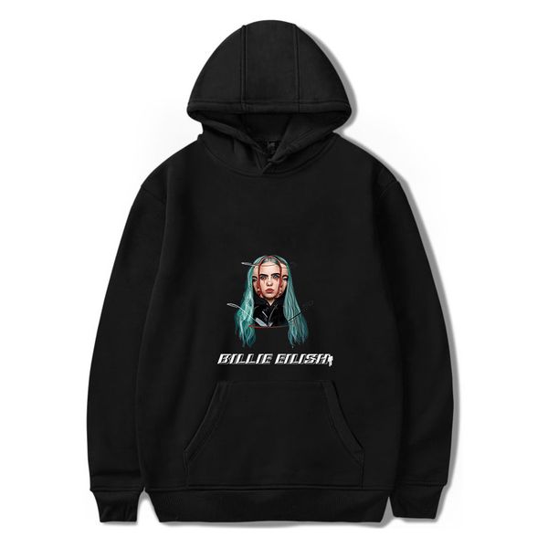 

popular print billie eilish hoodies women men sweatshirts fashion autumn hooded pullovers new billie eilish black streetwear