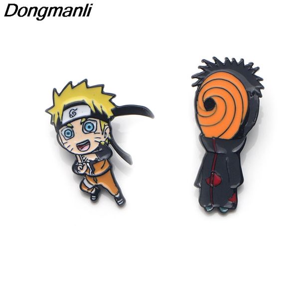 

p3229 dongmanli uzumaki naruto metal enamel pins and brooches for women men lapel pin backpack bags hat badge gifts, Gray