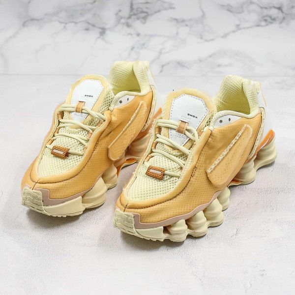 

shox tl womens running shoes women breathable sneakers orange white outdoor walking sports chaussures r4 trainers size 36-39, White;red