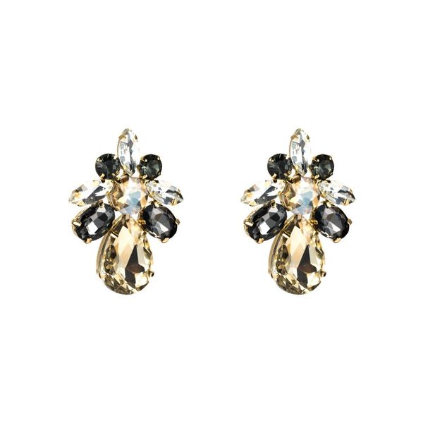 

4colors resin crystl stud earrings for women fashion jewelry bohemia maxi collection earrings accessories, Golden;silver