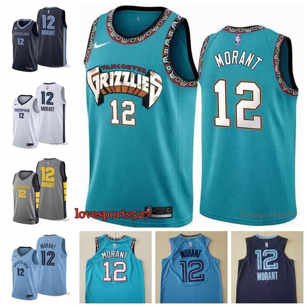 

new 2020 nba jersey memphis grizzlies 12 ja morant short embroidery city edition basketball jerseys player bule s-xxxl, Black;red
