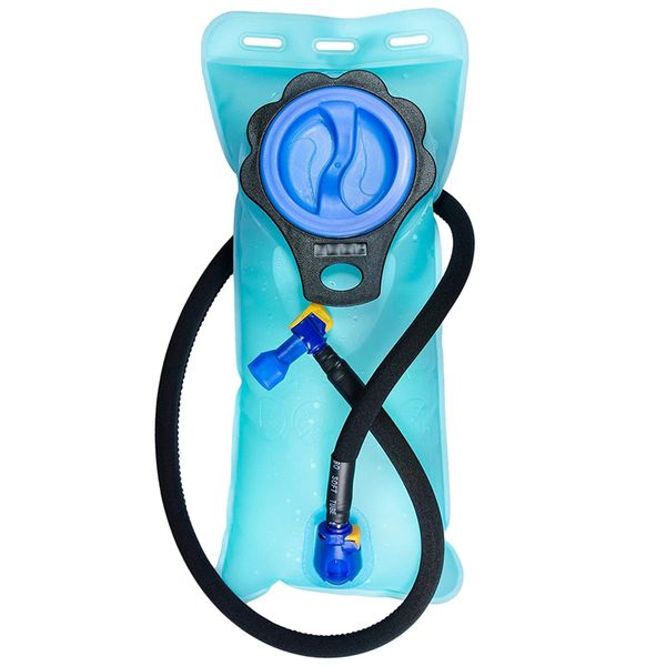 

elos-hydration bladder water reservoir 2 lite for bicycling hiking camping backpack,non toxic easy clean large opening blue